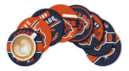 Football beaded coasters pack of 8