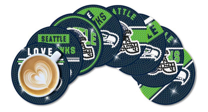 Football beaded coasters pack of 8