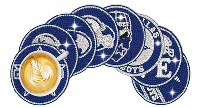 Football beaded coasters pack of 8