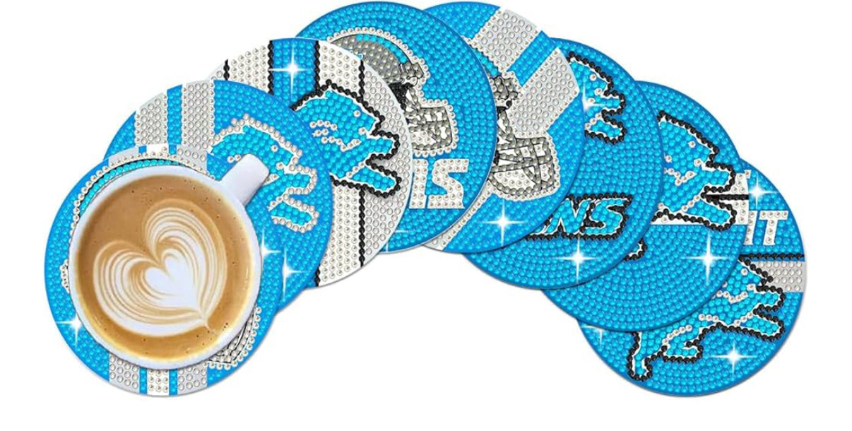 Football beaded coasters pack of 8