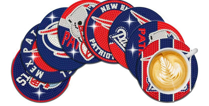 Football beaded coasters pack of 8