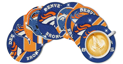 Football beaded coasters pack of 8