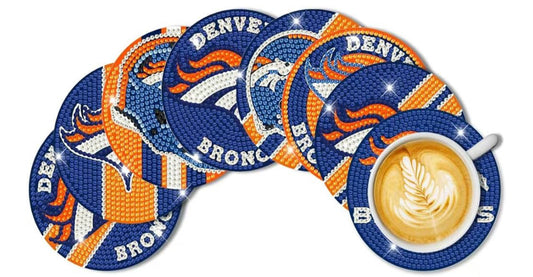 Football beaded coasters pack of 8